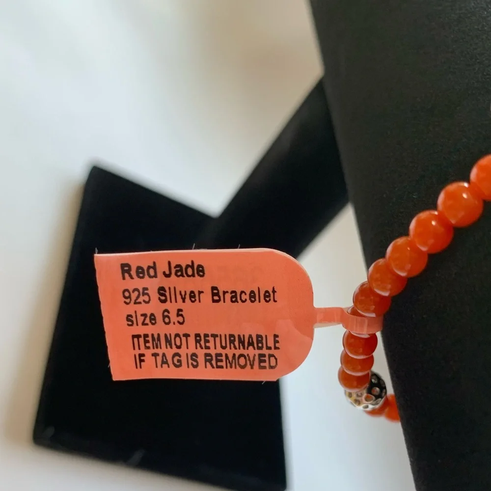Red Jade Bead Bracelet